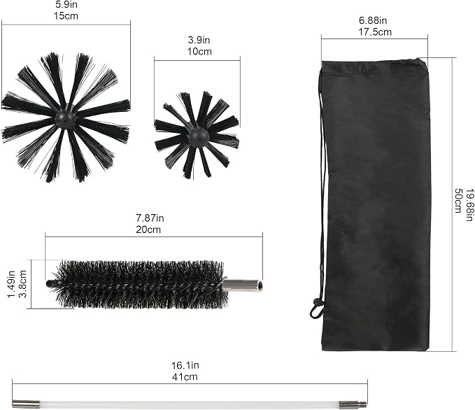 30 Feet Dryer Vent Cleaning Brush Kit, Professional Lint Cleaning Accessories - Image 6