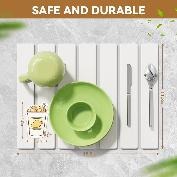Large Stone Dish Drying Mats for Kitchen Counter, 15.5''x11.8'' Foldable Quick - Image 6