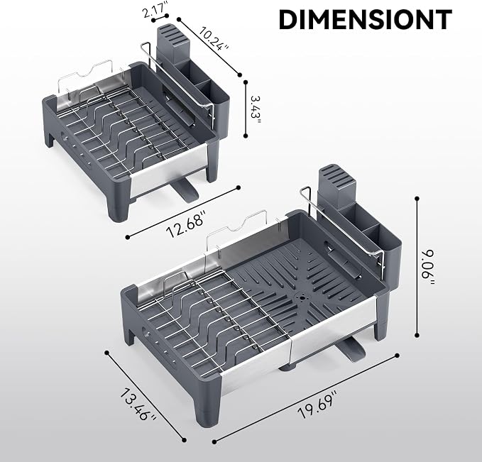 Expandable Dish Drying Rack, Stainless Steel Dish Rack - Image 9