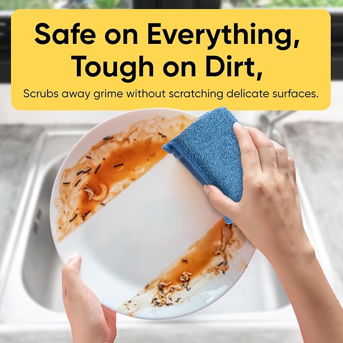 Miracle Microfiber Scrubbing Sponge, Pan and Dish Washing, Super Absorbent and - Image 4