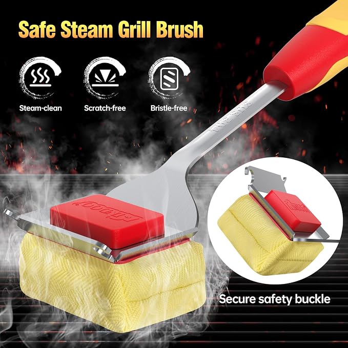 Grill Cleaning Brush Bristle Free Outdoor 19inch Extended Handle Grill Cleaner - Image 2