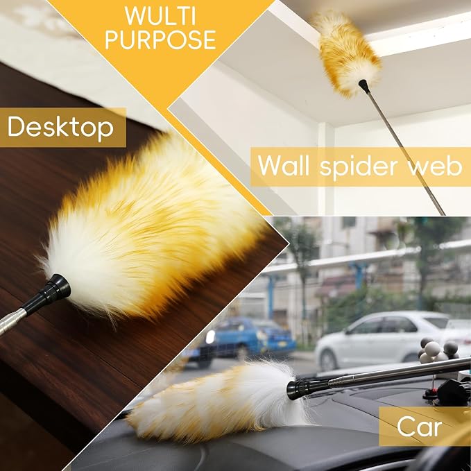 Lambswool Extendable Mini Duster 14-34 Inch Stainless Steel Extension - Image 6