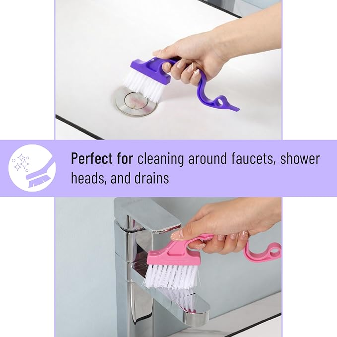 Slick- Window Track Cleaning Brush, 4 Pack, Ergonomic Handle, Built-in Scraper - Image 5