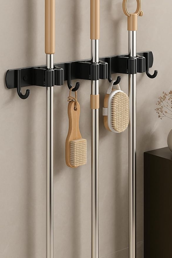 Wall Mount Mop and Broom Holder – Heavy Duty SUS304 Stainless Steel Organizer - Image 7