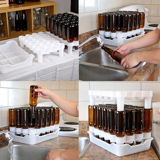 FASTFERMENT - 24-Bottle Drying Rack & Tray| Bottle Drying Tree Alternative | - Image 7