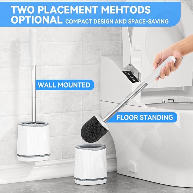 TRENTI Toilet Brush, Toilet Brush and Holder Set, Bristles Toilet Bowl Brush - Image 5