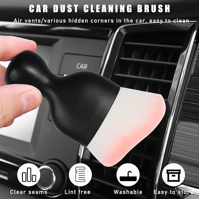 Car Interior Dust Brush, Soft Scratch Free Auto Detailing Brushes, Universal - Image 4