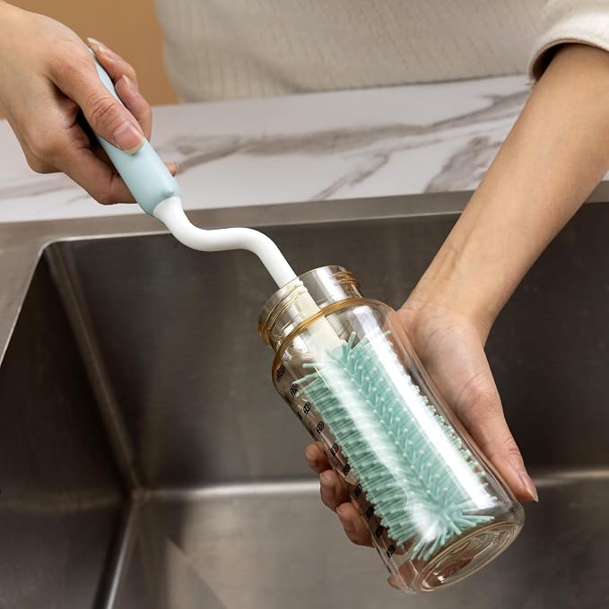 Chemimoso Silicone Spinning Bottle Cleaning Brush, 13.4in Long Handle Water Cup - Image 5
