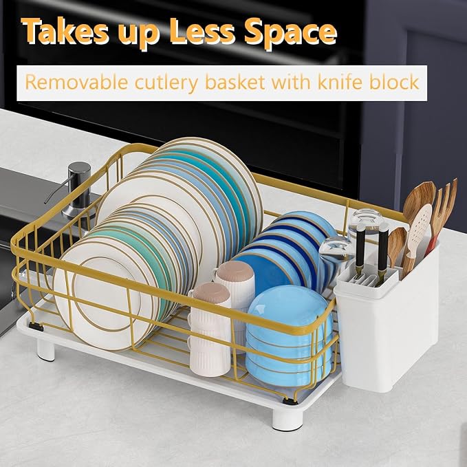 Iron Dish Drying Rack with Drainboard Dish Drainers - Image 3