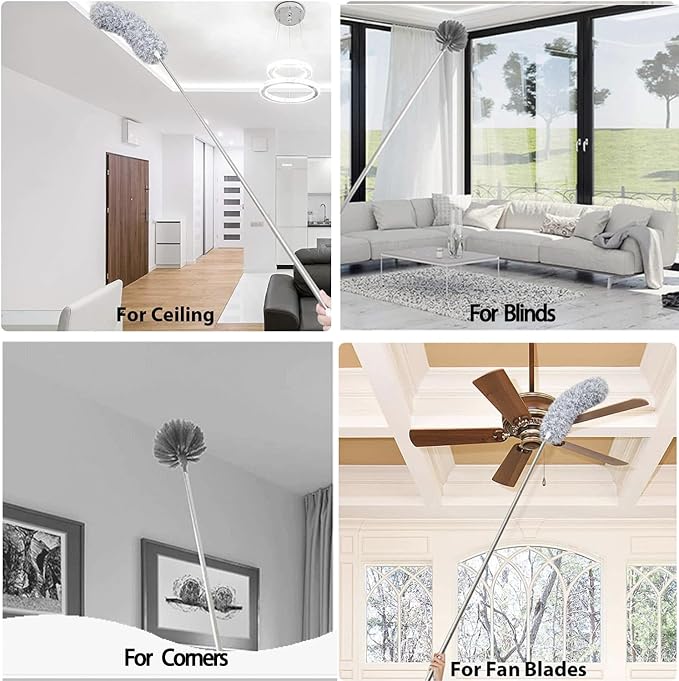 Cobweb Duster with Extension Pole, Ceiling Cobweb Cleaner Kit with 2 Duster - Image 5