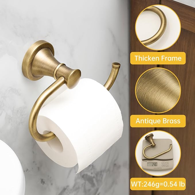 BESy Antique Brass Toilet Tissue Paper Holder Bathroom Accessories Toilet roll - Image 4