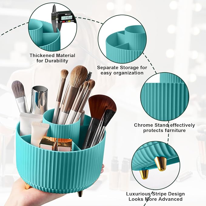 Diesisa 360 Rotating Makeup Brush Organizer - Image 3