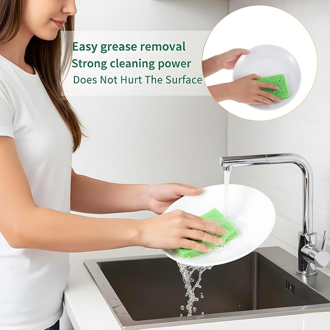 15Pcs Cellulose Sponges, Compressed Kitchen Sponges - Image 2