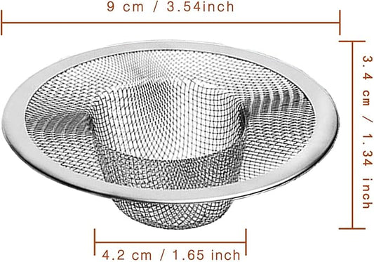 2pcs Heavy Duty Stainless Steel Slop Basket Filter Trap, 3.54" Top / 1.65" Mesh - Image 2