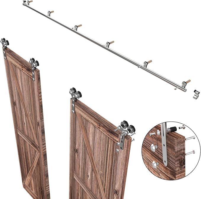 TSMST 13FT Sliding Barn Door Hardware Kit, Stainless Steel, Modern Style - Image 6