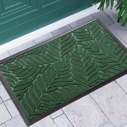 Yimobra Front Door Mat Outdoor Indoor, 29.5x17 All-Season Waterproof Door Mat Outside Entrance, All-Weather Non-Slip Outside Doormat for Garage Patio Entryway, Green