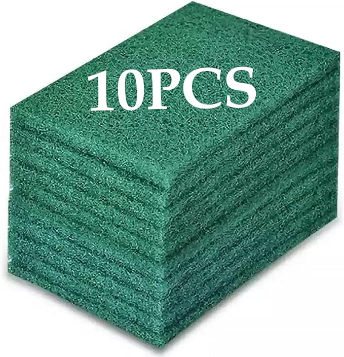 Heavy Duty Scour Pads Sponge Dish Scrubber Green Reusable Household Scrub Pads by Jegruda