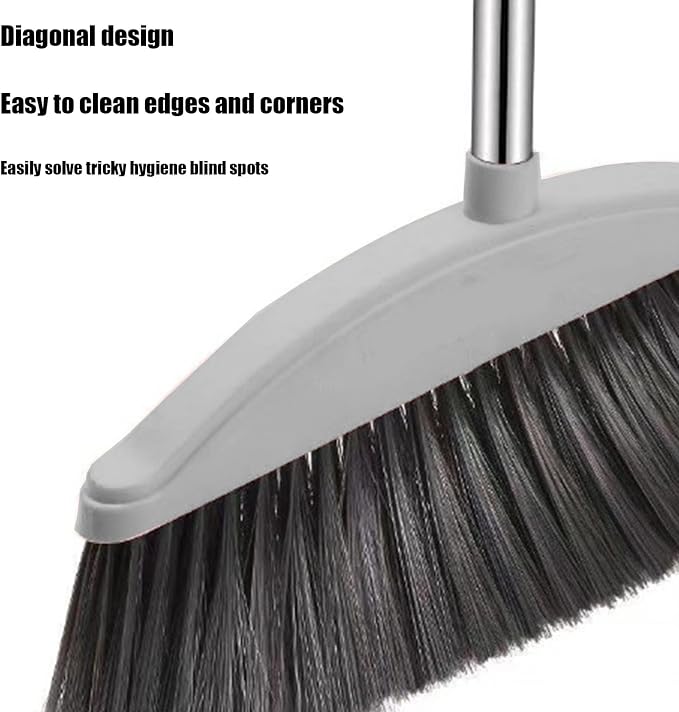 Broom and Dustpan Set for Home Indoor 180 Rotatable Standing Storage Buckle - Image 8