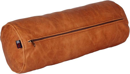 Neck Roll Pillow Cushion Cover, 14x5 Inch Full Moon Round Bolster Pillow Case, Cylinder Soft Lambskin Leather Pillowcase for Head, Spine & Neck Support During Sleep - Rusk Artical Pack of 1