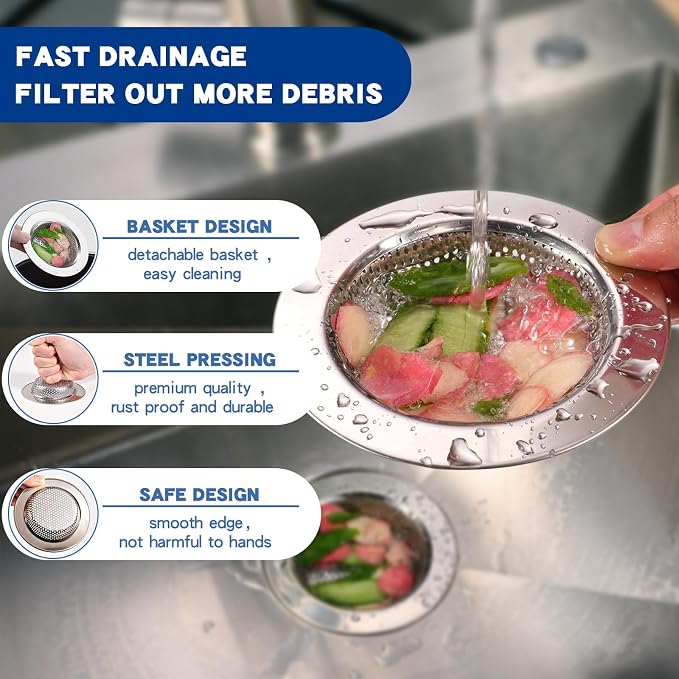 RQYEKDO Kitchen Sink Strainer Stainless Steel - Image 5