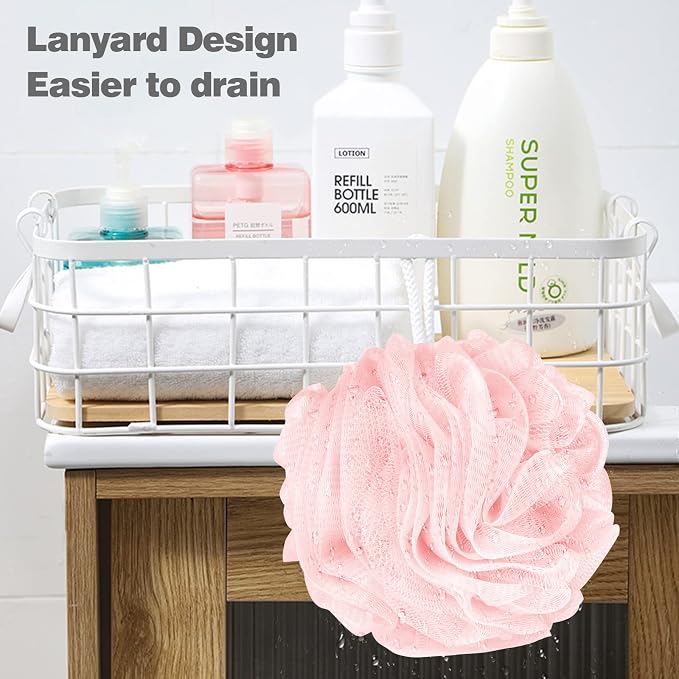 Fu Store Loofah Sponge Shower Loofahs 70g Bath Sponges Mesh Balls 4 Colors - Image 2