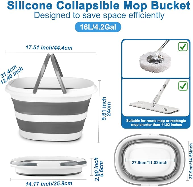 Collapsible Mop Bucket with Handle - Image 2