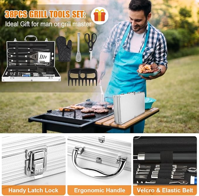 BBQ Grill Accessories Set, Thermometer, Grill Mats - Image 6