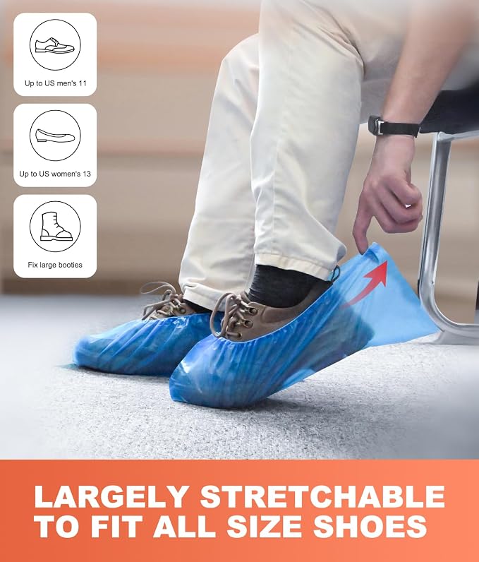 Shoe Covers Disposable – 100 Pack, Roll-Pack CPE Boot Covers, Waterproof - Image 4