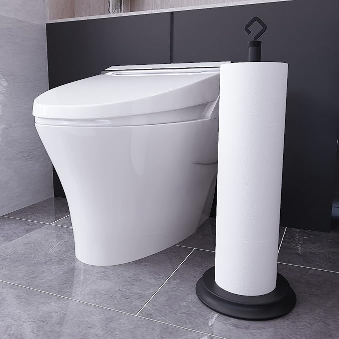 Toilet Paper Holder for Bathroom, Metal Free Standing Toilet Paper Storage - Image 7
