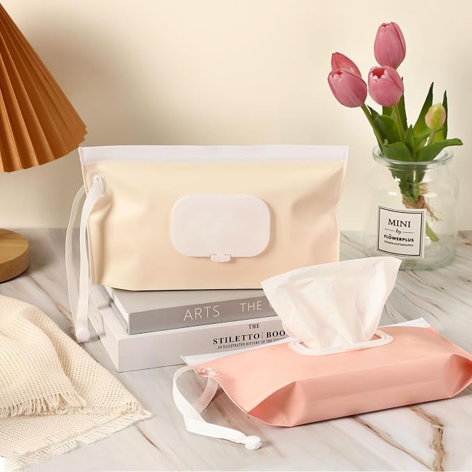 FEBSNOW 4 Pack Baby Wipes Dispenser, Portable Refillable Wipe Holder Baby Wipes - Image 5