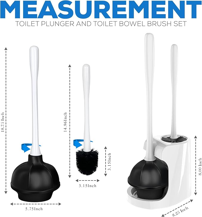 2 in 1 Toilet Brush and Plunger Set - Image 4