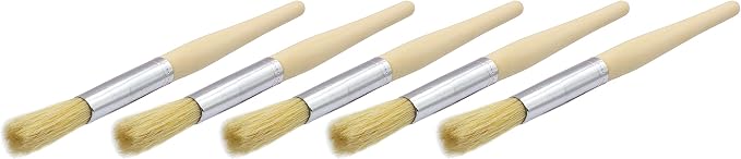 LBY 5pcs Natural Pig Bristle Espresso Maker Cleaning Brush, 195mm Household - Image 3