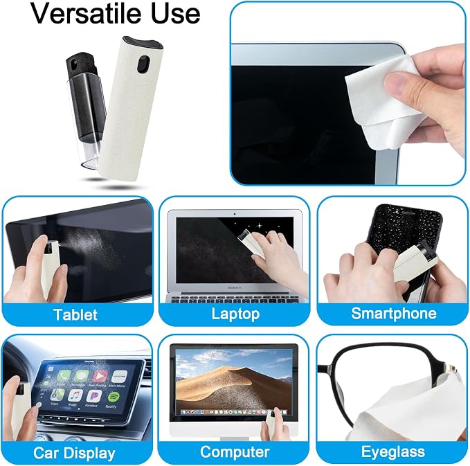 walrfid 2Pcs Laptop Cleaner, Computer Screen Cleaner Spray and Wipe, - Image 4