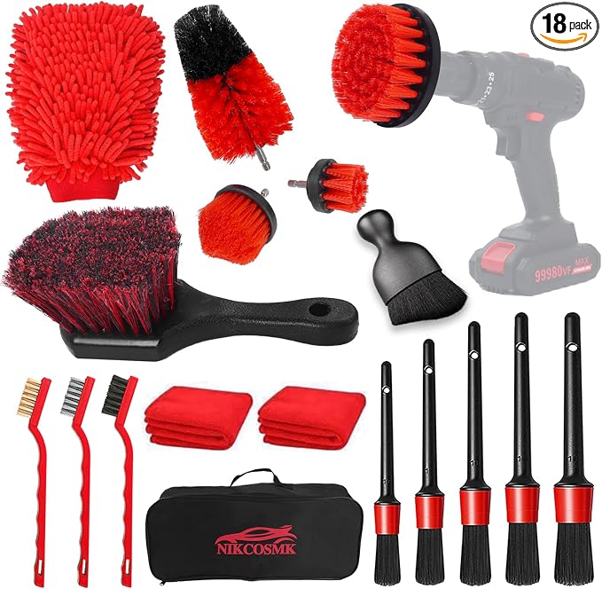 Car Detailing Kit, Car Cleaning Kit, Drill Brush Set, Car Detailing Brushes by NIKCOSMK
