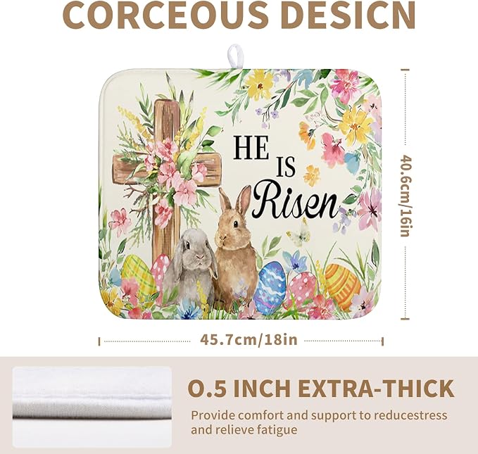 Easter He Is Risen Bunny Dish Drying Mat - Image 2