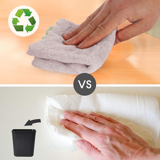 kimteny Cleaning Cloths Kitchen Towels Microfiber Washcloths Lint Free Dish - Image 6