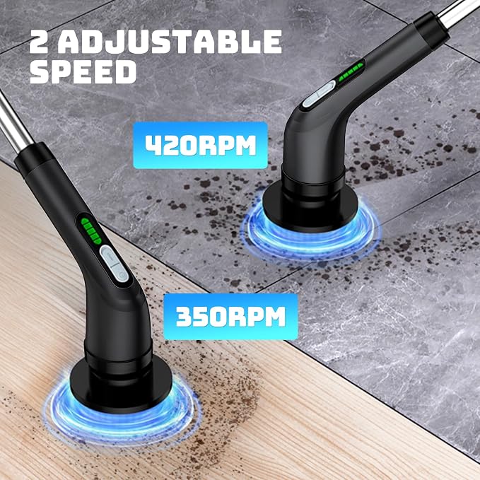 Electric Spin Scrubber, Powerful 2-Speed Cleaning Brush, IPX7 Waterproof - Image 3