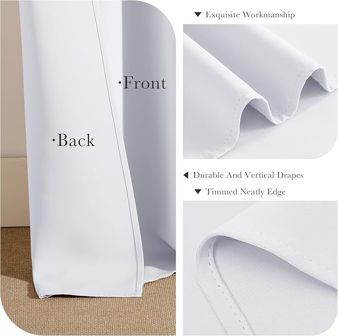 PONY DANCE Black Out Curtains for Bedroom 54 inch Length 2 Panels Set, Thermal - Image 5