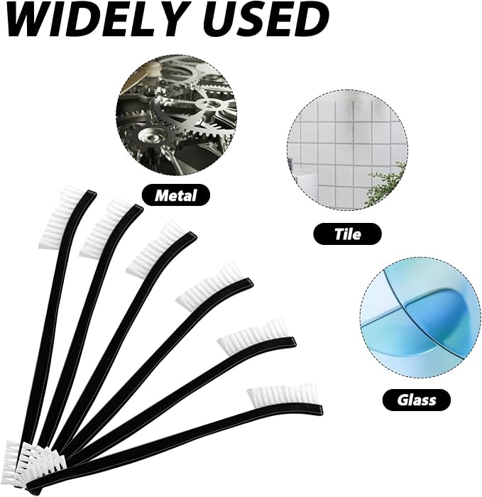 9Pcs Double-Ended Cleaning Brushes Set Nylon All Purpose Clean Brush Small - Image 3