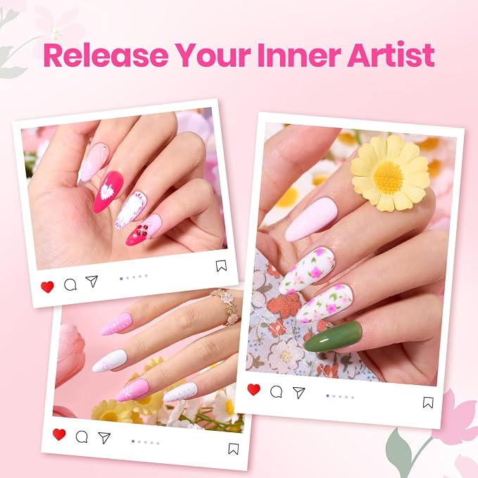 Beetles Gel Polish Nail Art Brushes Set 6 Pcs Nail Brush and 8 ml Pink Painting - Image 5