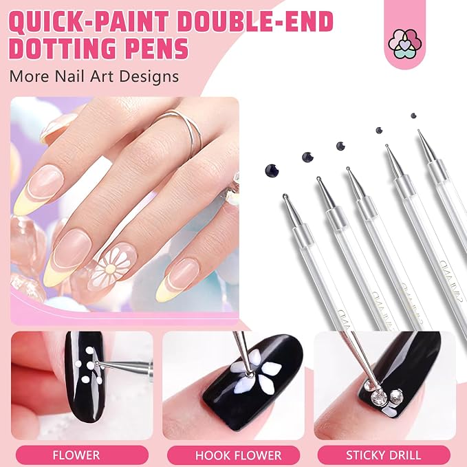 SAVILAND Quick-Paint Dotting Tools Nail Art Pen: 5PCS Multi-Size Nail Art Tools - Image 5