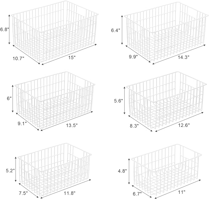 Orgneas Freezer Organizer Bins, Vertical Sides Wire Freezer Baskets - Image 7