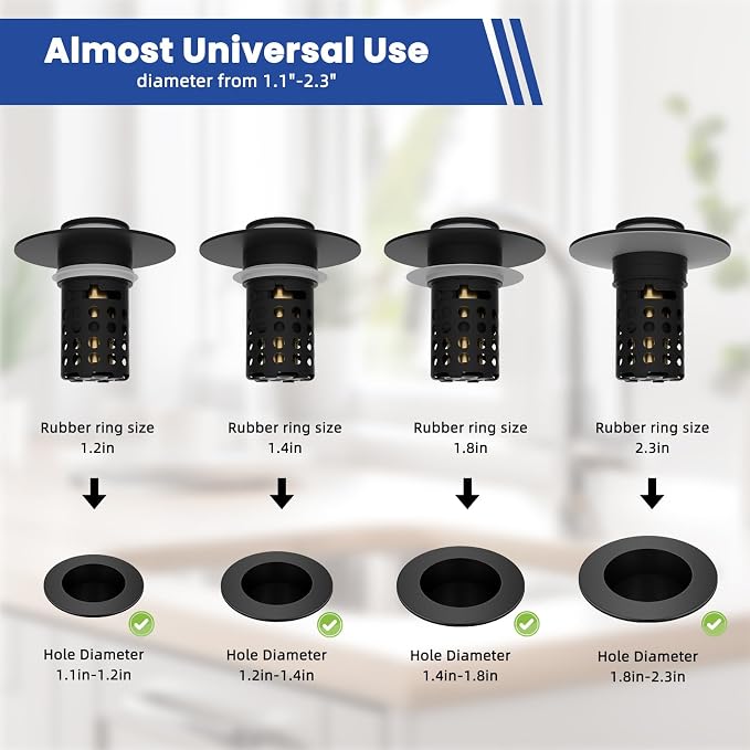 Universal Bathroom Sink Drain Strainer Hair Catcher 2PCS Upgraded - Image 3