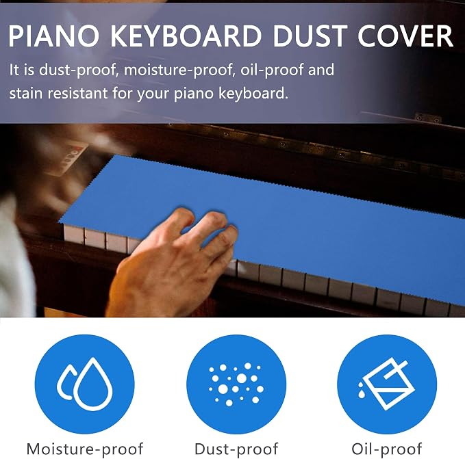 88 Keys Piano Keyboard Blue Dust Cover - Image 4