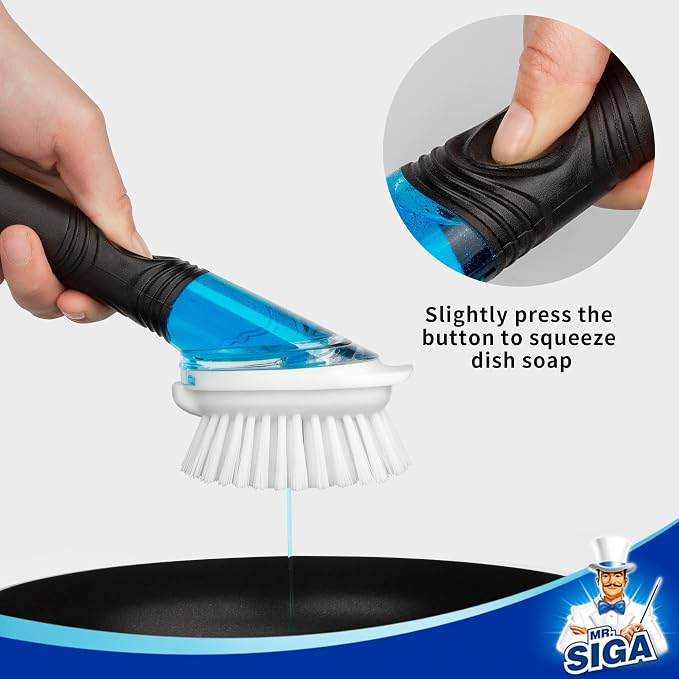 MR.SIGA Soap Dispensing Dish Brush Refills, 4 Pack - Image 4