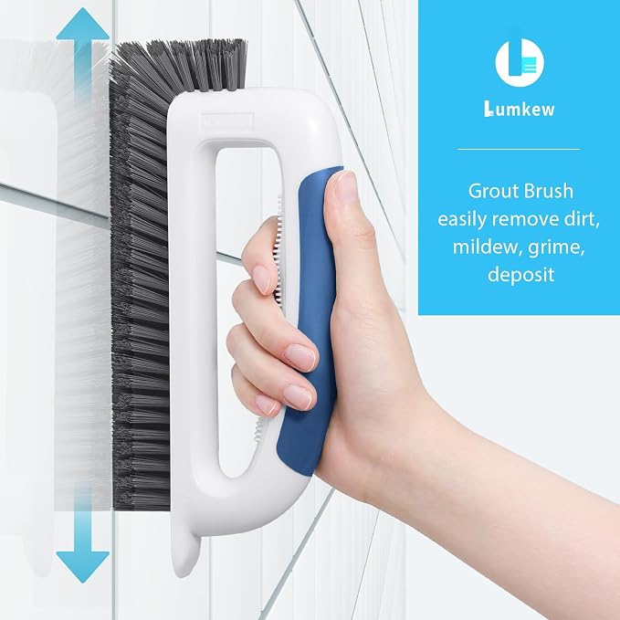 Grout Cleaner Brush for Floors Tile Corner, V Shape Stiff Scrubber Cleaning - Image 2