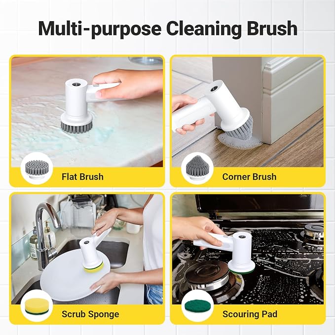 Electric Spin Scrubber, 2000 mAh Cordless Power Scrubber - Image 4
