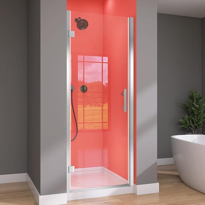 GETPRO Frameless Shower Door Pivot 30 in. W x 72 in. H Swing Single Small by GETPRODeluxeBathroomSolutionExpert