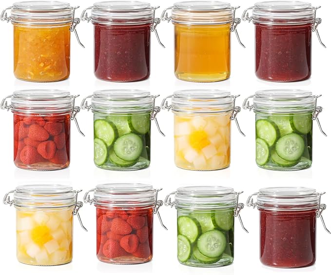 ComSaf 8oz Small Airtight Glass Jars Set of 12 - Image 9