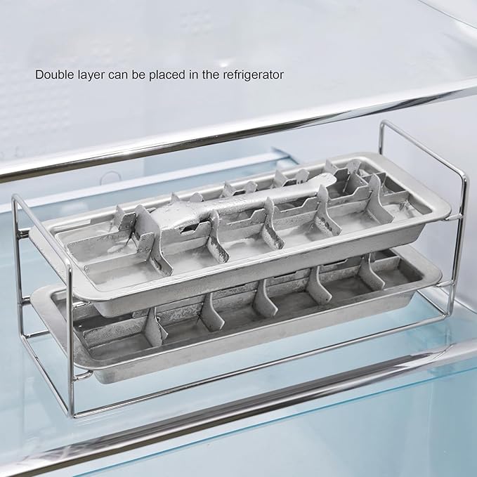 Stainless Steel Ice Cube Tray 2 Pack, 36 Large Cube Slots. Plastic Free Eco - Image 3